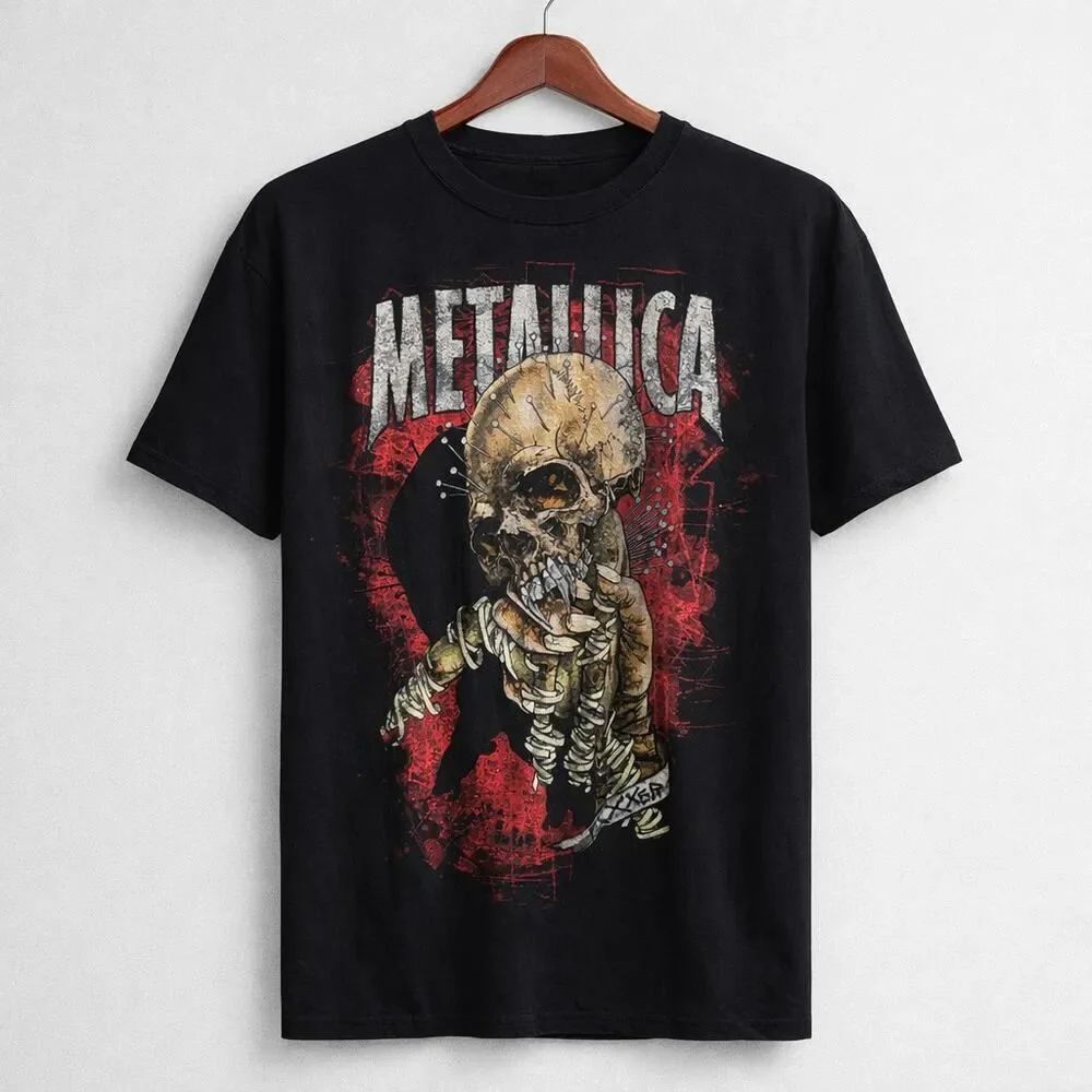 Metallica Men's Fixxxer Redux Black Graphic Metal Tee Shirt T-Shirt Medium